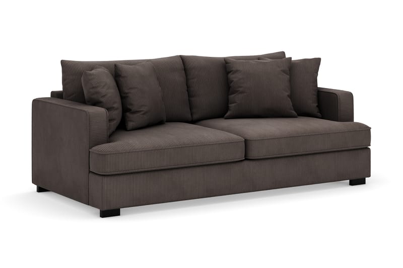Rossita 3-seters Dyp Sofa i Kordfløyel - Mørkegrå - Møbler - Sofaer - Fløyelssofaer