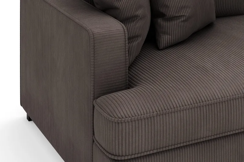 Rossita 3-seters Dyp Sofa i Kordfløyel - Mørkegrå - Møbler - Sofaer - Fløyelssofaer