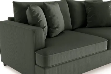 Rossita 3-seters Dyp Sofa i Kordfløyel - Mørkegrønn - Møbler - Sofaer - 3 seter sofa