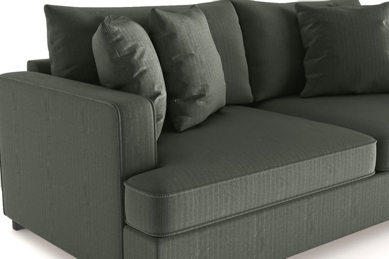 Rossita 3-seters Dyp Sofa i Kordfløyel - Mørkegrønn - Møbler - Sofaer - 3 seter sofa