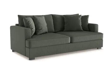 Rossita 3-seters Dyp Sofa i Kordfløyel - Mørkegrønn - Møbler - Sofaer - 3 seter sofa
