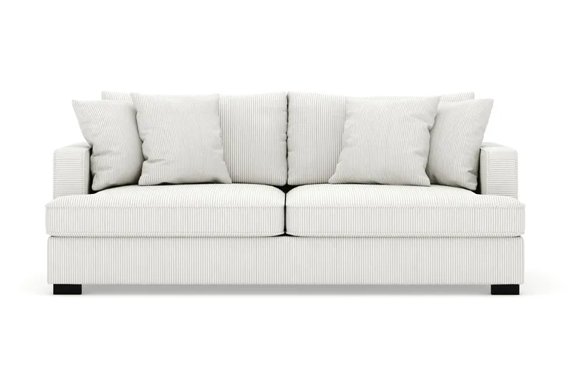 Rossita 3-seters Dyp Sofa i Kordfløyel, Offwhite