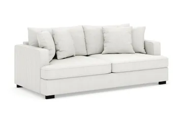 Rossita 3-seters Dyp Sofa i Kordfløyel - Offwhite - Møbler - Sofaer - Fløyelssofaer