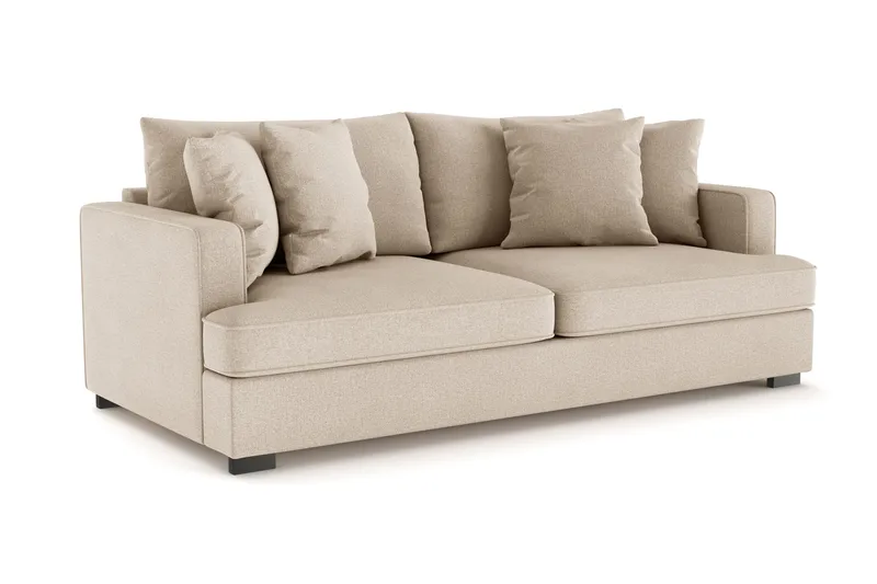 Rossita 3-seters Dyp Sofa i Stoff - Beige - Møbler - Sofaer - 3 seter sofa