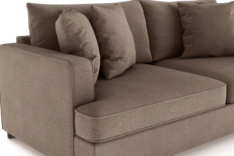 Rossita 3-seters Dyp Sofa i Stoff - Brun - Møbler - Sofaer - 3 seter sofa