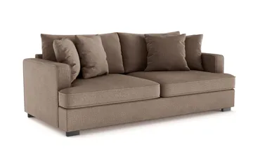 Rossita 3-seters Dyp Sofa i Stoff - Brun - Møbler - Sofaer - 3 seter sofa