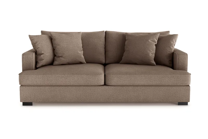 Rossita 3-seters Dyp Sofa i Stoff, Brun