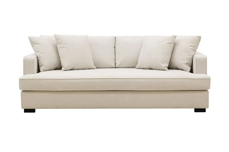 Rossita 3-seters Dyp Sofa med Hel Pute i Stoff, Beige