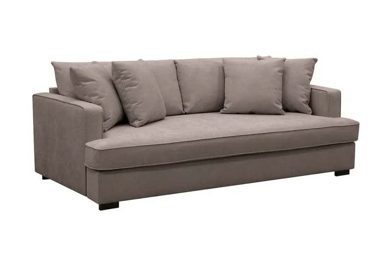 Rossita 3-seters Dyp Sofa med Hel Pute i Stoff - Brun - Møbler - Sofaer - 3 seter sofa