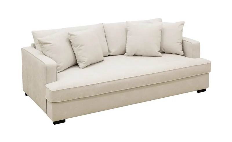 Rossita 3-seters Dyp Sofa med Hel Pute i Stoff - Beige - Møbler - Sofaer - 3 seter sofa