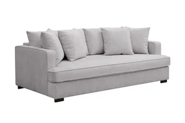 Rossita 3-seters Dyp Sofa med Hel Pute i Chenille - Grå - Møbler - Sofaer - 3 seter sofa