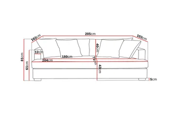 Rossita 3-seters Dyp Sofa med Hel Pute i Bouclé - Beige - Møbler - Sofaer - 3 seter sofa