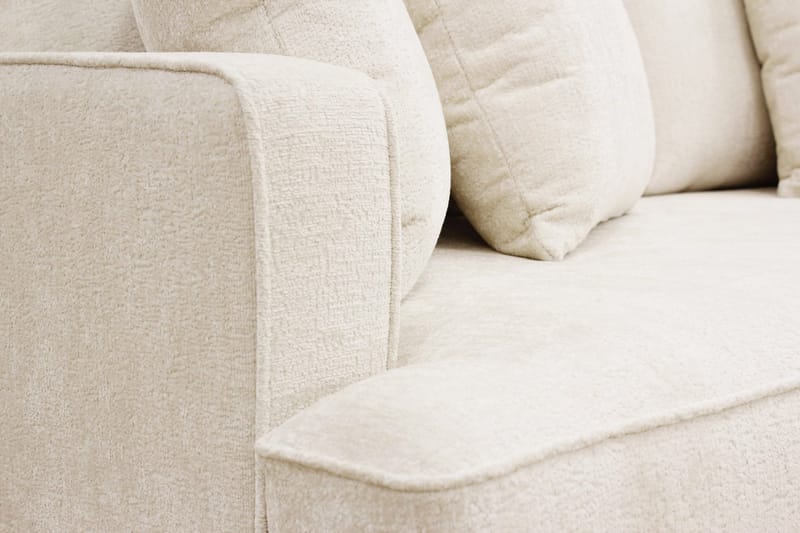 Rossita 3-seters Dyp Sofa med Hel Pute i Chenille - Beige - Møbler - Sofaer - 3 seter sofa