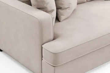 Rossita 3-seters Dyp Sofa med Hel Pute i Fløyel - Beige - Møbler - Sofaer - Fløyelssofaer