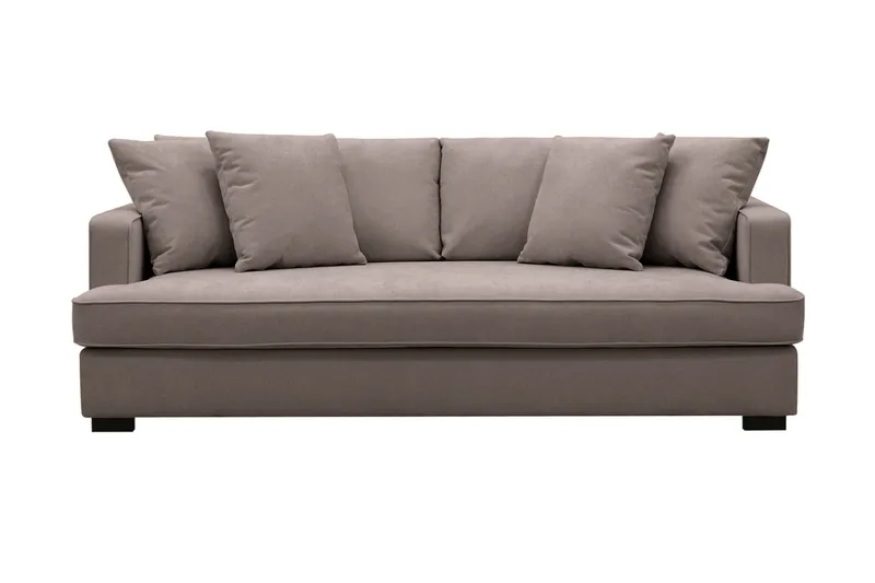 Rossita 3-seters Dyp Sofa med Hel Pute i Stoff - Brun - Møbler - Sofaer - 3 seter sofa