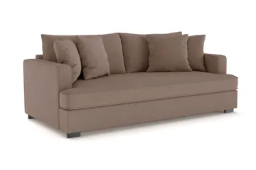 Rossita 3-seters Dyp Sofa med Hel Pute i Stoff - Brun - Møbler - Sofaer - 3 seter sofa