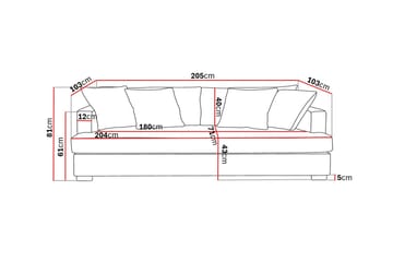 Rossita 3-seters Dyp Sofa med Hel Pute i Kordfløyel - Brun - Møbler - Sofaer - 3 seter sofa
