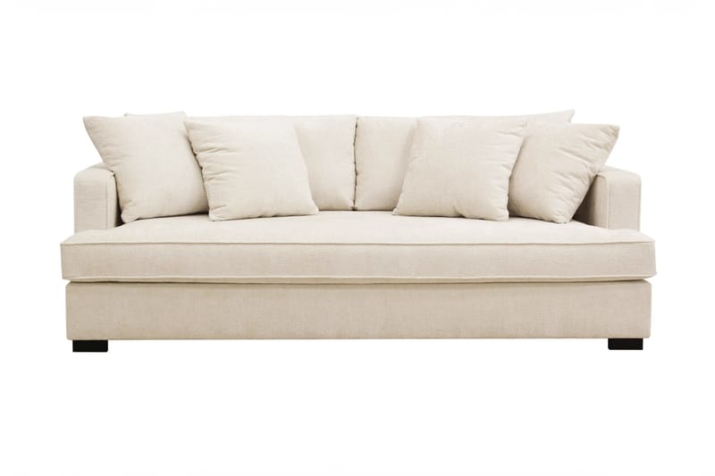 Rossita 3-seters Dyp Sofa med Hel Pute i Chenille - Beige - Møbler - Sofaer - 3 seter sofa