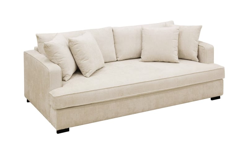 Rossita 3-seters Dyp Sofa med Hel Pute i Chenille - Beige - Møbler - Sofaer - 3 seter sofa