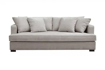 Rossita 3-seters Dyp Sofa med Hel Pute i Chenille - Grå / Brun - Møbler - Sofaer - 3 seter sofa