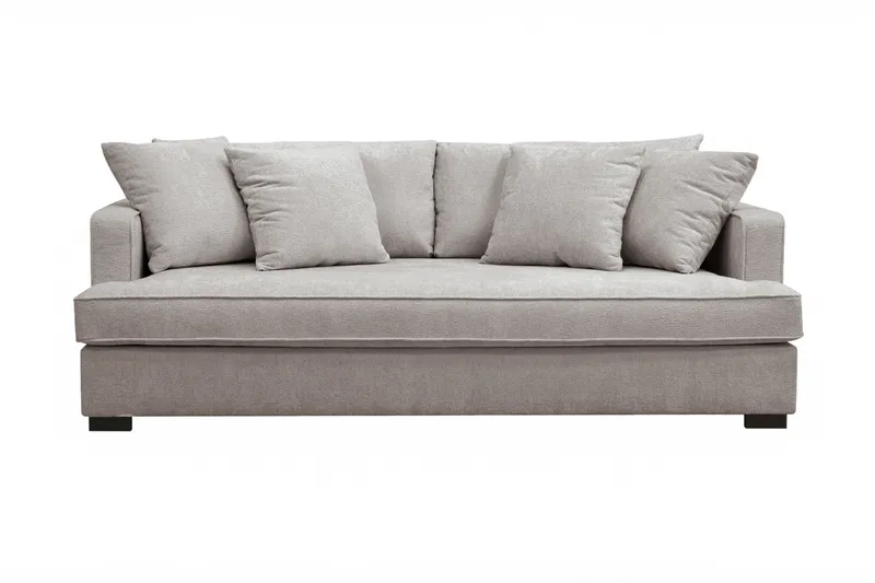Rossita 3-seters Dyp Sofa med Hel Pute i Chenille - Grå / Brun - Møbler - Sofaer - 3 seter sofa