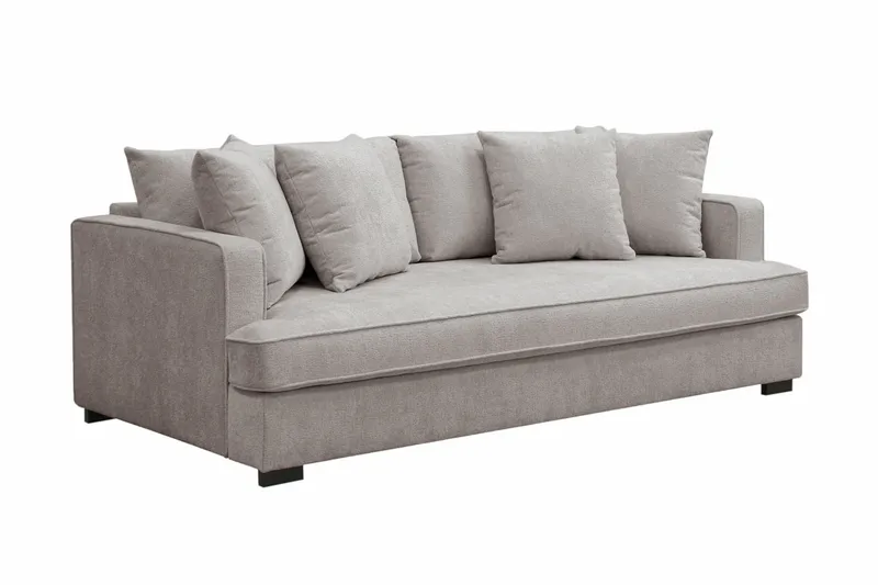 Rossita 3-seters Dyp Sofa med Hel Pute i Chenille - Grå / Brun - Møbler - Sofaer - 3 seter sofa