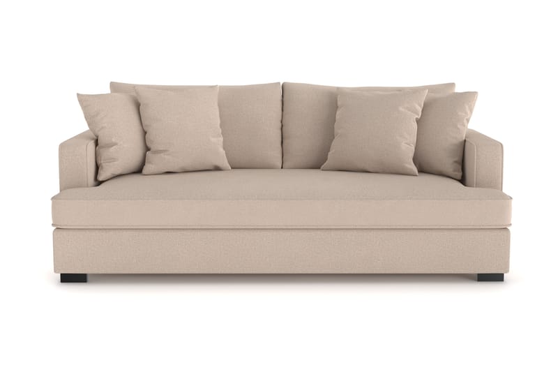 Rossita 3-seters Dyp Sofa med Hel Pute i Stoff - Beige - Møbler - Sofaer - 3 seter sofa