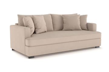 Rossita 3-seters Dyp Sofa med Hel Pute i Stoff - Beige - Møbler - Sofaer - 3 seter sofa