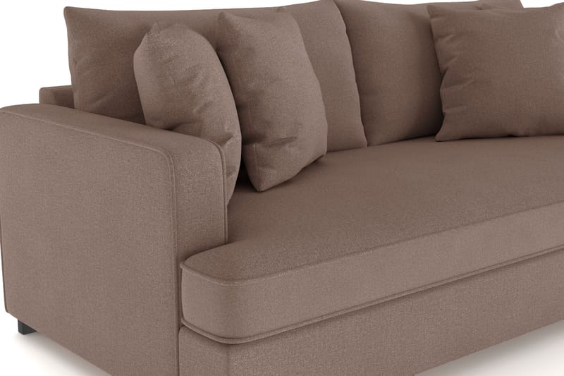 Rossita 3-seters Dyp Sofa med Hel Pute i Stoff - Brun - Møbler - Sofaer - 3 seter sofa