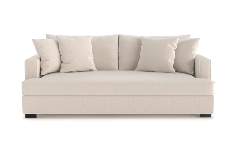 Rossita 3-seters Dyp Sofa med Hel Pute i Kordfløyel - Beige - Møbler - Sofaer - 3 seter sofa