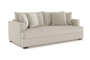 Rossita 3-seters Dyp Sofa med Hel Pute i Kordfløyel - Greige - Møbler - Sofaer - 3 seter sofa