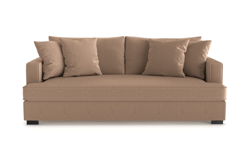 Rossita 3-seters Dyp Sofa med Hel Pute i Kordfløyel - Brun - Møbler - Sofaer - 3 seter sofa