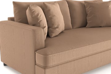 Rossita 3-seters Dyp Sofa med Hel Pute i Kordfløyel - Brun - Møbler - Sofaer - 3 seter sofa