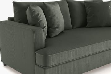 Rossita 3-seters Dyp Sofa med Hel Pute i Kordfløyel - Mørkegrønn - Møbler - Sofaer - 3 seter sofa