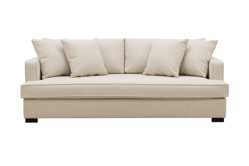 Rossita 3-seters Dyp Sofa med Hel Pute i Bouclé, Beige