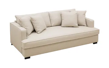 Rossita 3-seters Dyp Sofa med Hel Pute i Bouclé - Beige - Møbler - Sofaer - 3 seter sofa