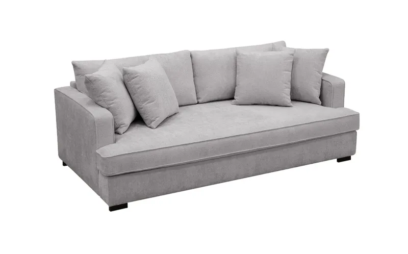 Rossita 3-seters Dyp Sofa med Hel Pute i Chenille - Grå - Møbler - Sofaer - 3 seter sofa
