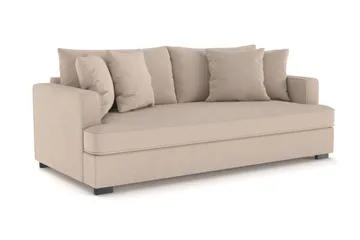 Rossita 3-seters Dyp Sofa med Hel Pute i Stoff - Beige - Møbler - Sofaer - 3 seter sofa