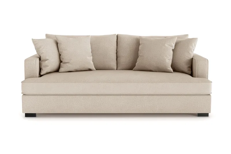 Rossita 3-seters Dyp Sofa med Hel Pute i Stoff, Beige