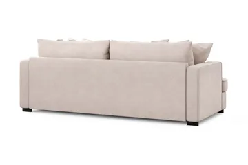 Rossita 3-seters Dyp Sofa med Hel Pute i Fløyel - Beige - Møbler - Sofaer - Fløyelssofaer