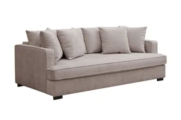 Rossita 3-seters Dyp Sofa med Hel Pute i Chenille - Grå / Brun - Møbler - Sofaer - 3 seter sofa