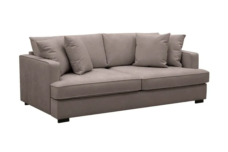 Rossita 3-seters Dyp Stoffsofa - Brun - Møbler - Sofaer - 3 seter sofa