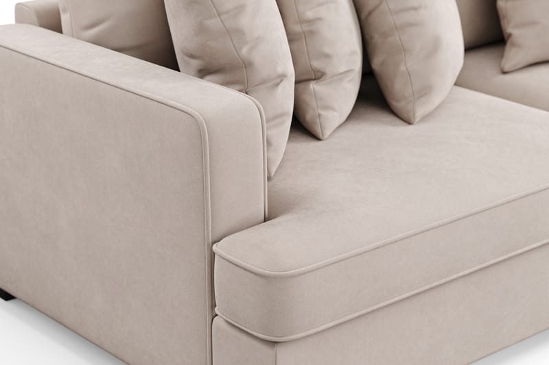 Rossita 4-seters Dyp Fløyelssofa - Beige - Møbler - Sofaer - Fløyelssofaer