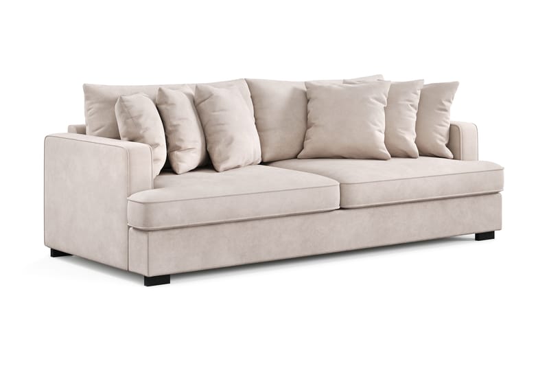 Rossita 4-seters Dyp Fløyelssofa - Beige - Møbler - Sofaer - Fløyelssofaer