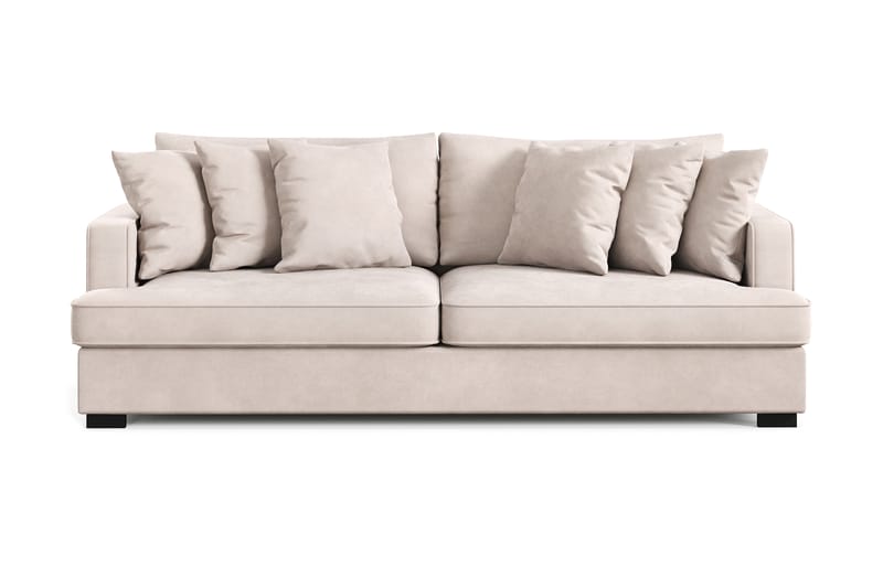 Rossita 4-seters Dyp Fløyelssofa - Beige - Møbler - Sofaer - Fløyelssofaer