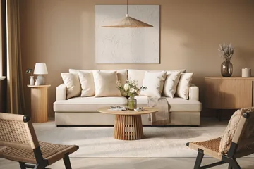 Rossita 4-seters Dyp Sofa i Chenille - Beige - Møbler - Sofaer - 4 seter sofa