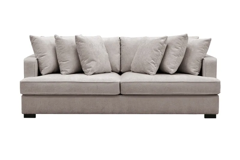 Rossita 4-seters Dyp Sofa i Chenille, Grå / Brun