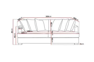 Rossita 4-seters Dyp Sofa i Chenille - Grå / Brun - Møbler - Sofaer - 4 seter sofa