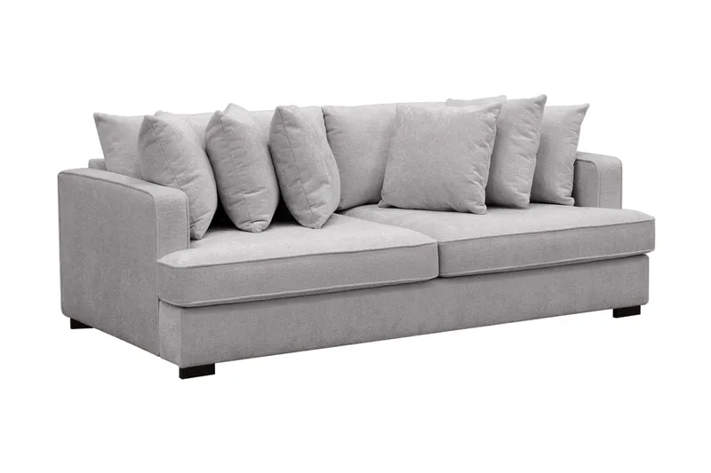 Rossita 4-seters Dyp Sofa i Chenille - Lys Grå - Møbler - Sofaer - 4 seter sofa