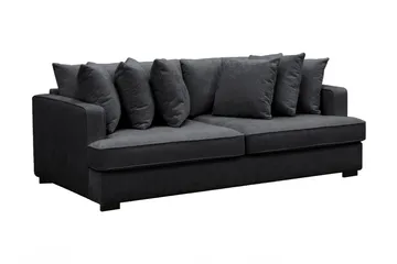 Rossita 4-seters Dyp Sofa i Chenille - Trenza 01, Svart Chenille - Møbler - Sofaer - 4 seter sofa